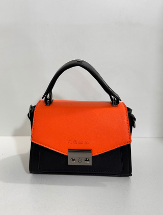 Women's Shoulder Bag Black - Orange