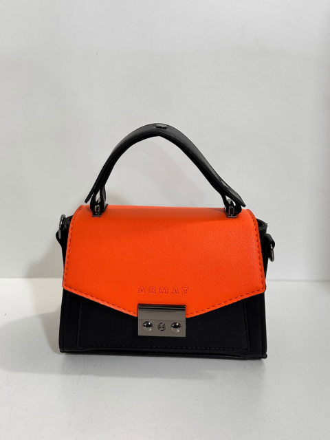Women's Shoulder Bag Black - Orange