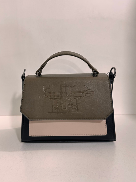 Women's Shoulder Bag Green - Beige - Black