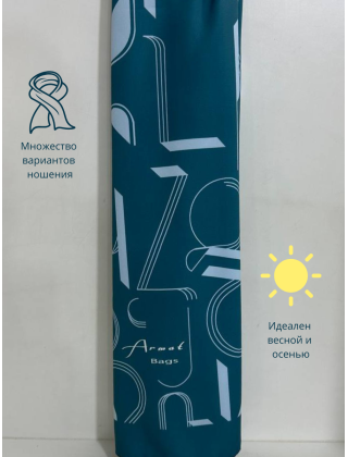 Женский шарф Армянский буквенный алфавит Синий